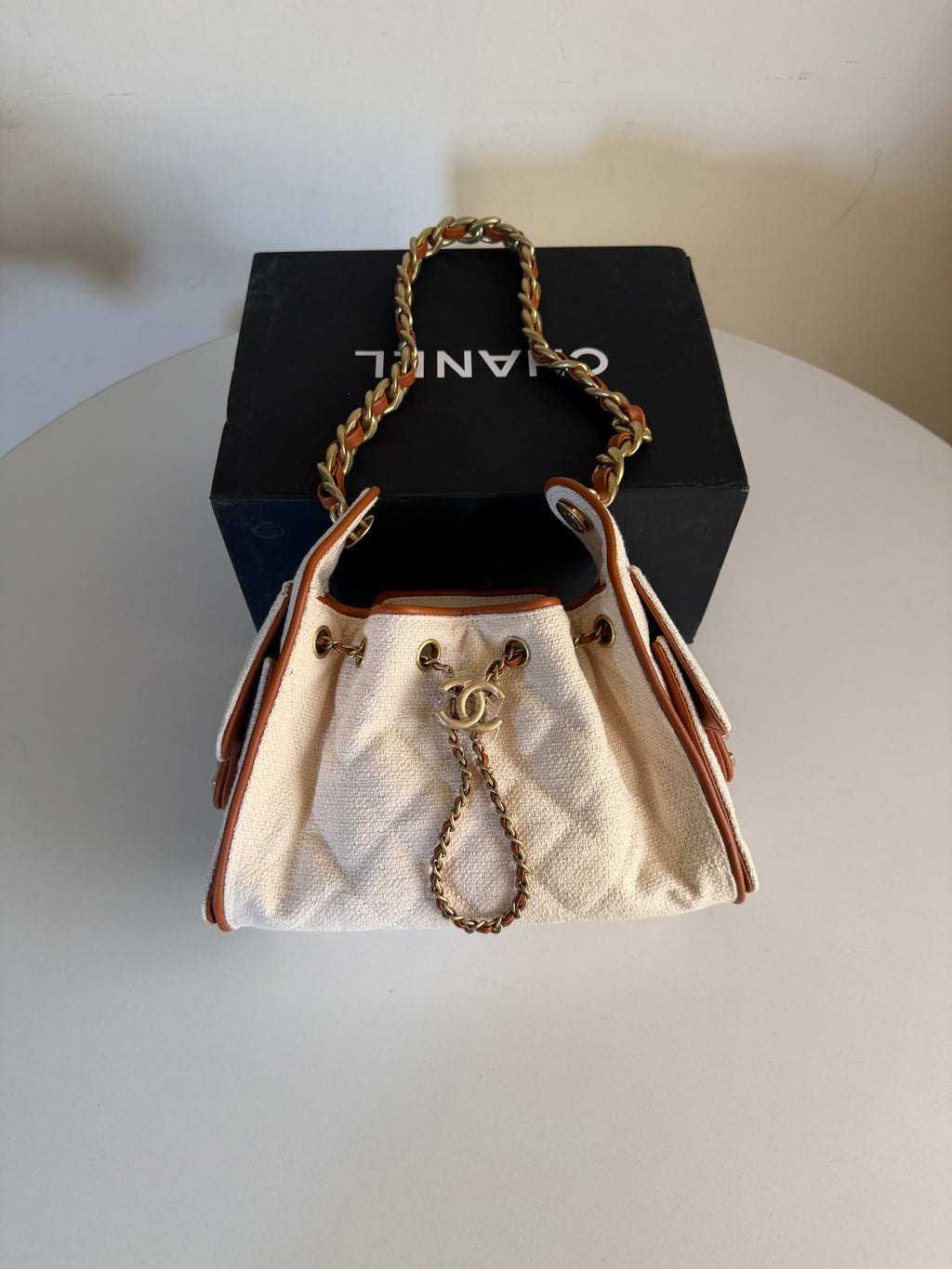 Chanel hobo bag mini off white- havan