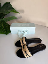 Chrisbella Wicker slipper (black )