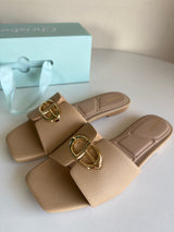 Chrisbella Buckled Slipper (Biege )
