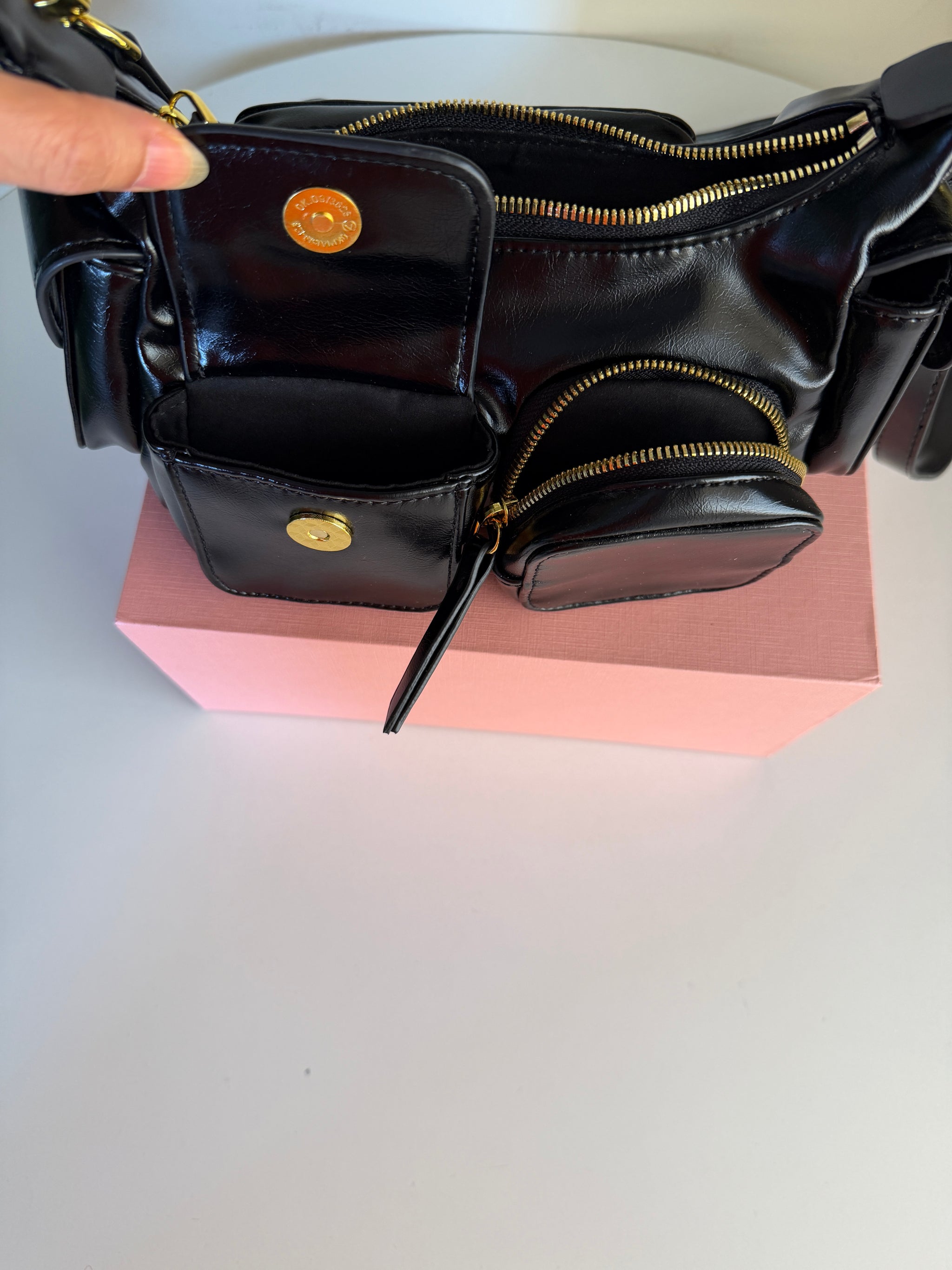 Miu Miu leather pocket shoulder bag