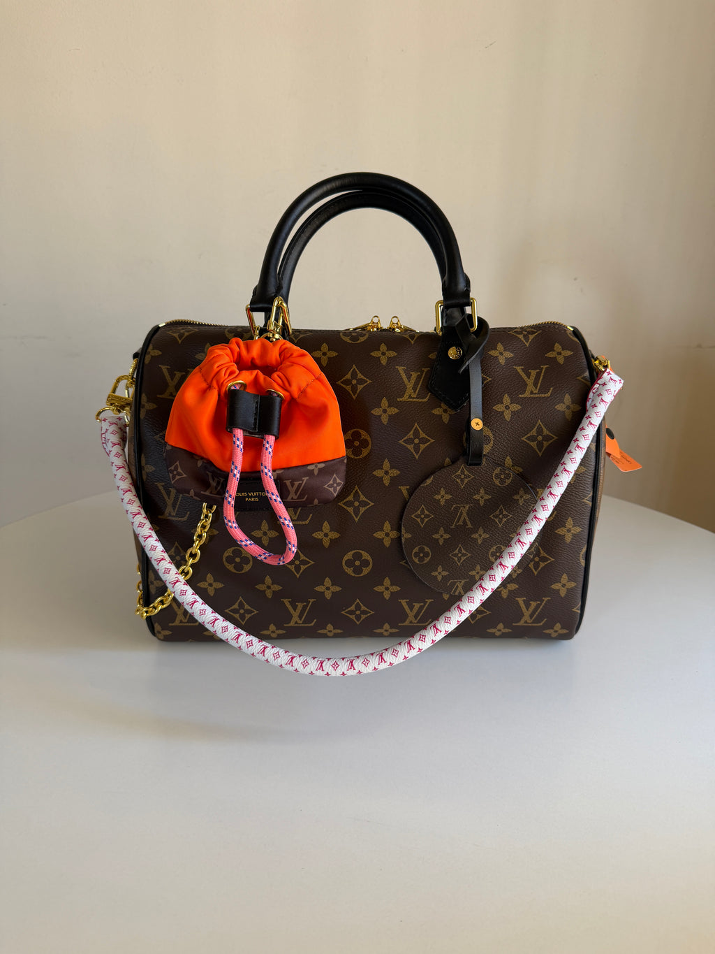 Louis Vuitton Speedy 30 Crafty - black orange accessories