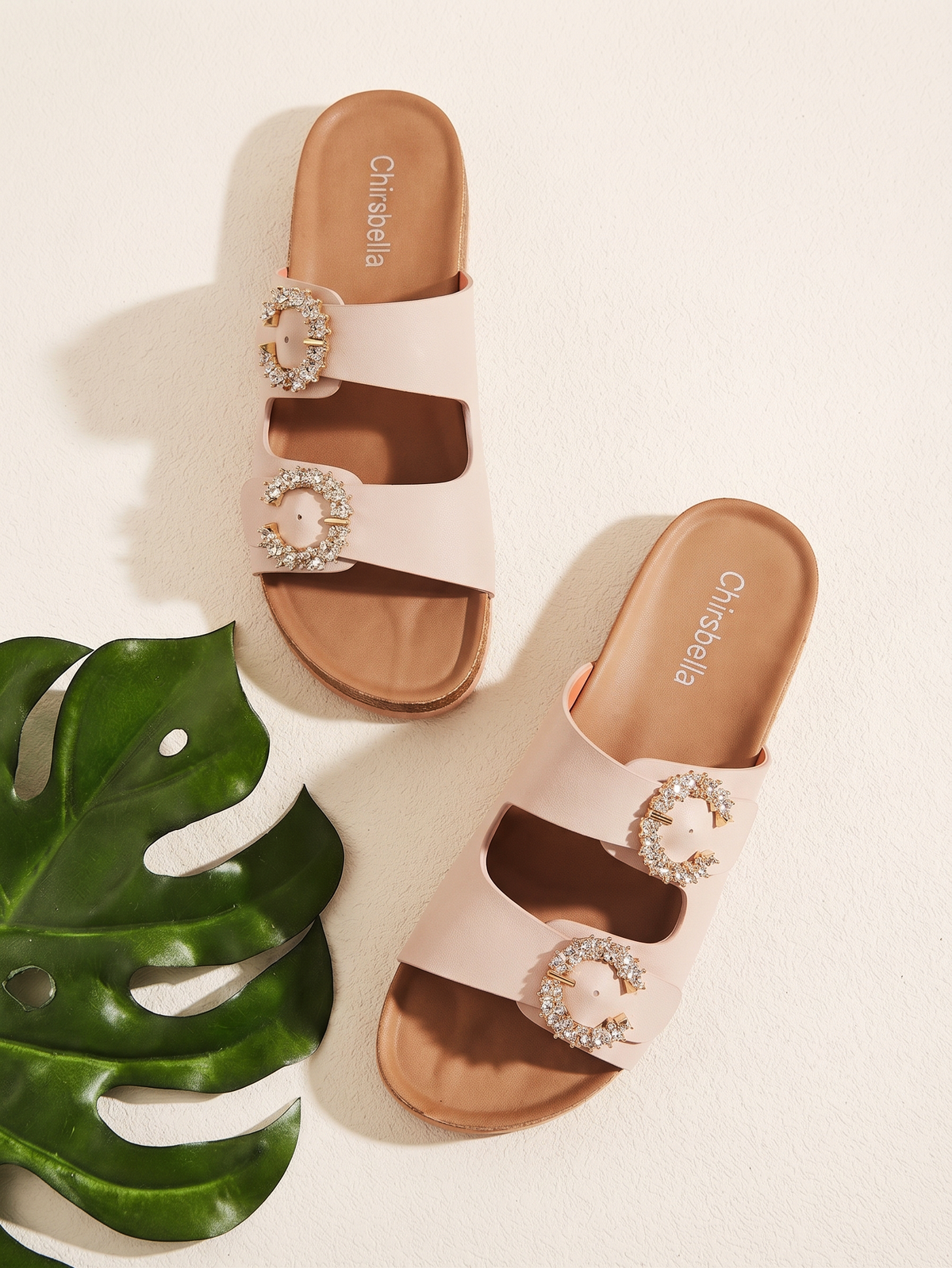 Chrisbella Crystal Slipper (Cream)