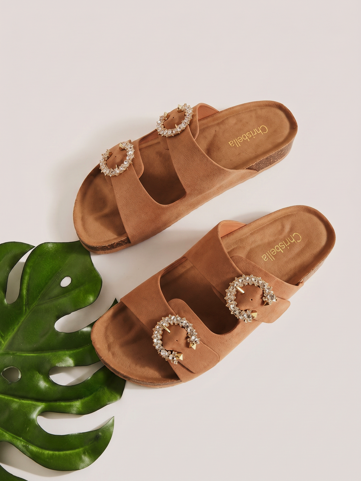 Chrisbella Crystal Slipper ( Biege)