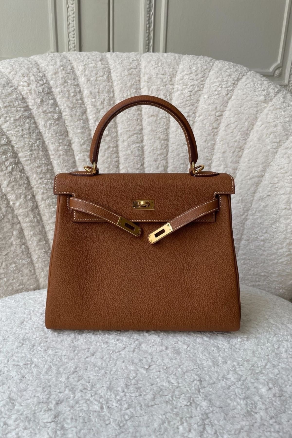 Hermes Birkin 25 Craie in Togo Leather with Gold Hardware