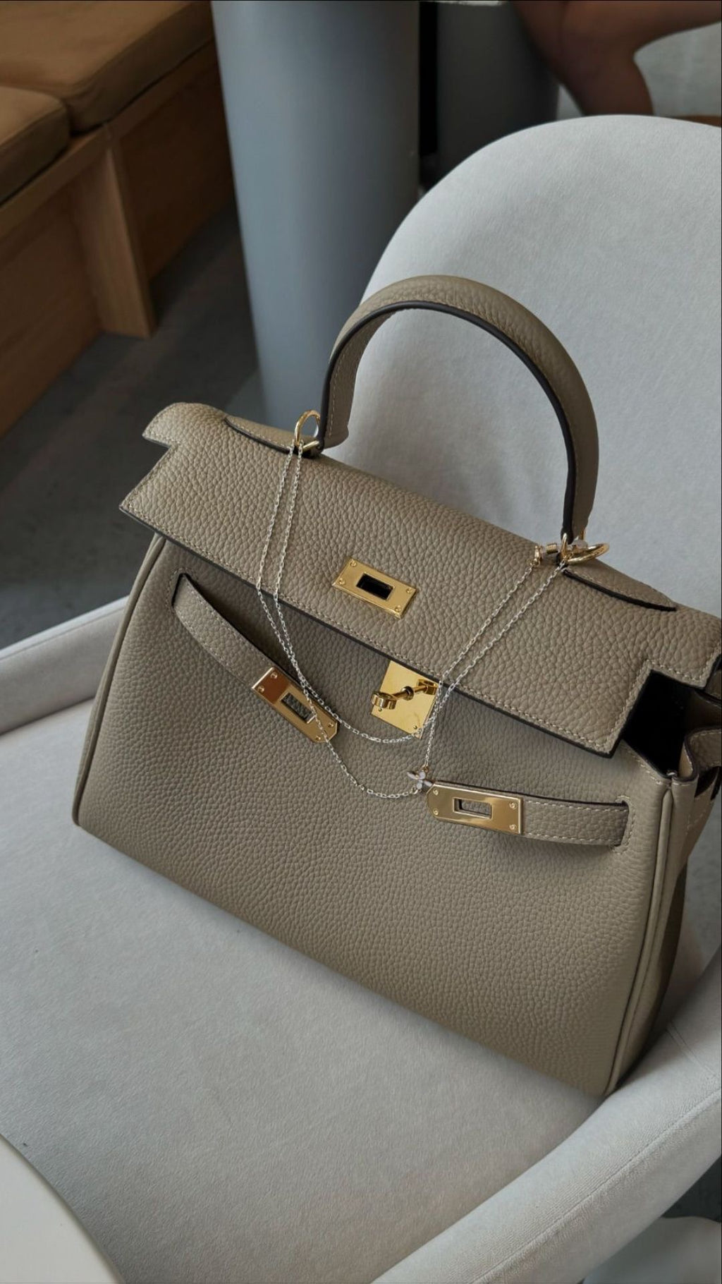Hermes Birkin 20 Craie in Togo Leather with Gold Hardware olive