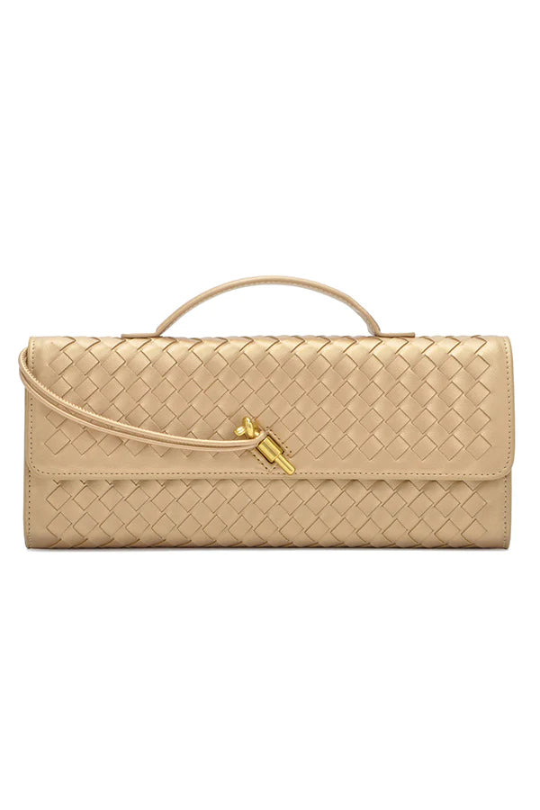 Bottega Veneta Long Andiamo Intrecciato Leather Clutch.
