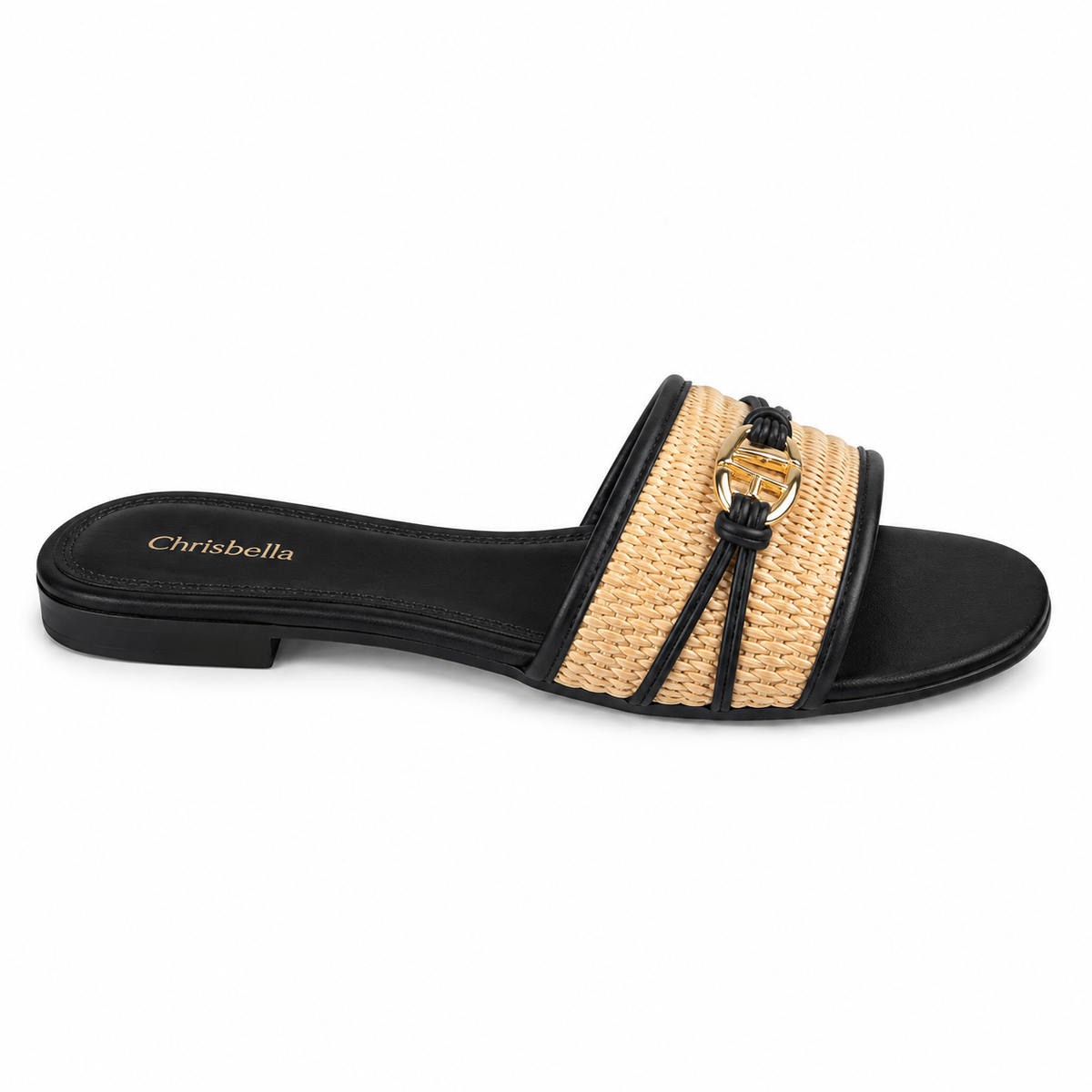Chrisbella Wicker slipper (black )