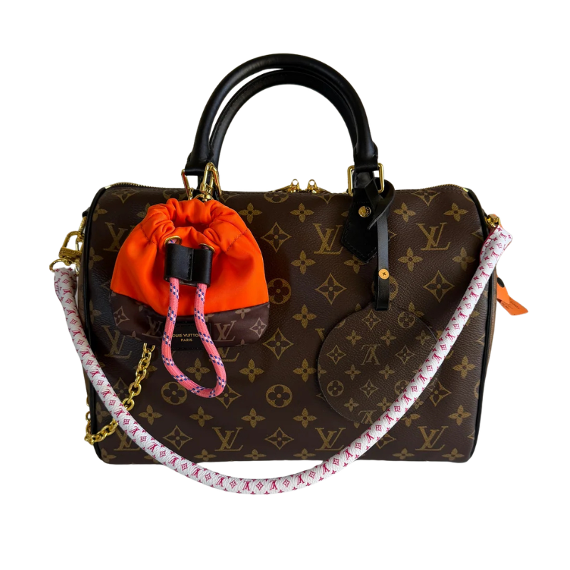 Louis Vuitton Speedy 30 Crafty - black orange accessories