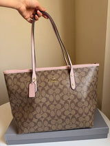 Coach signature canvas bag pink +Asics Gel-Kayano pink + Wallet free