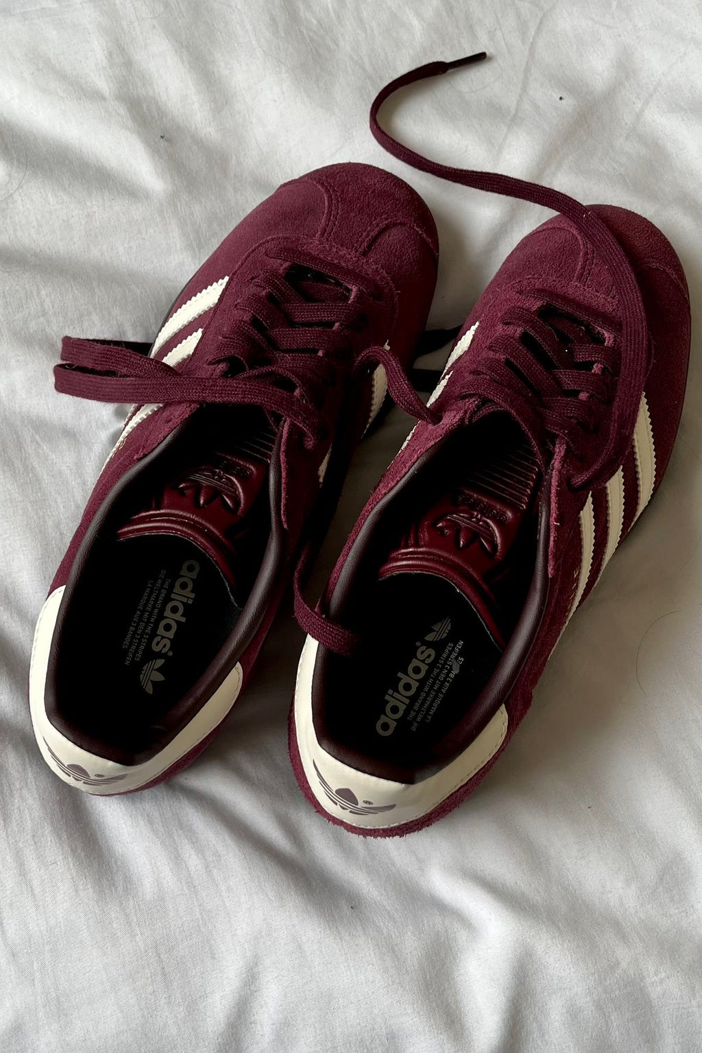 Adidas gazelle maroon shoes