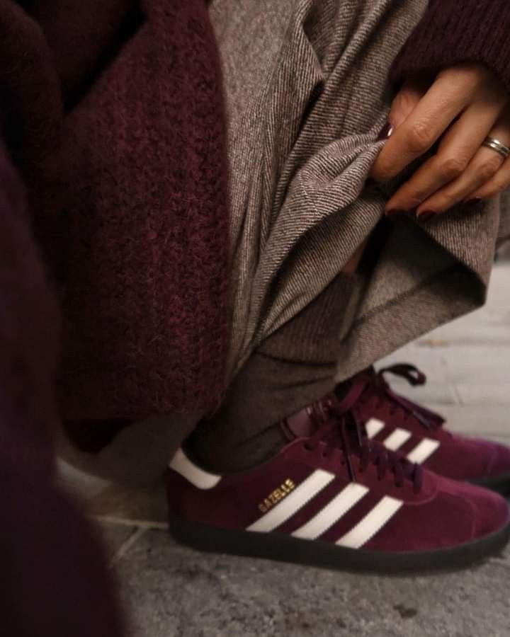 Adidas gazelle maroon shoes
