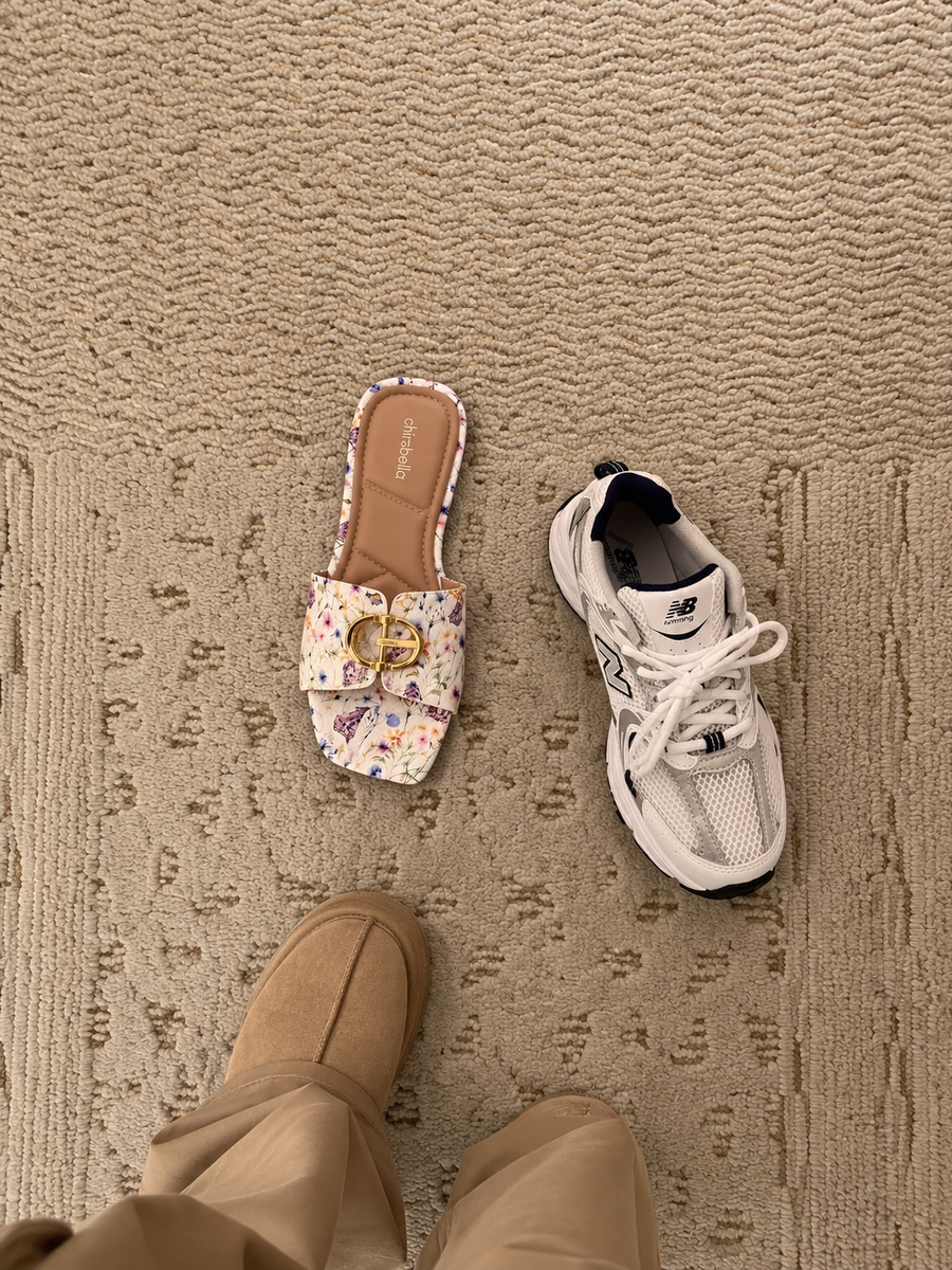Any sneakers + any slipper