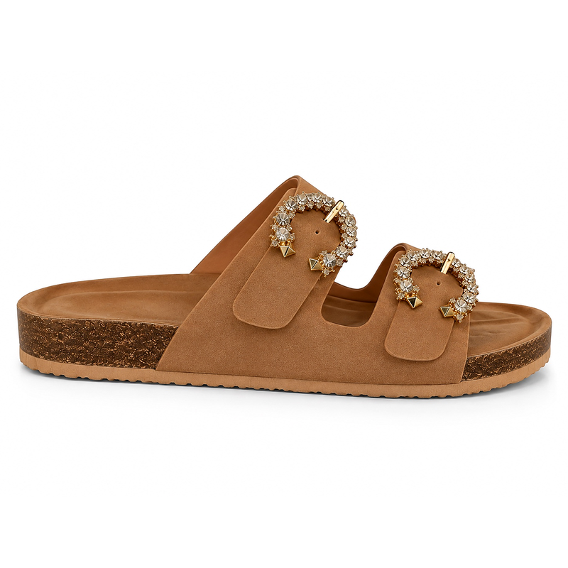 Chrisbella Crystal Slipper ( Biege)