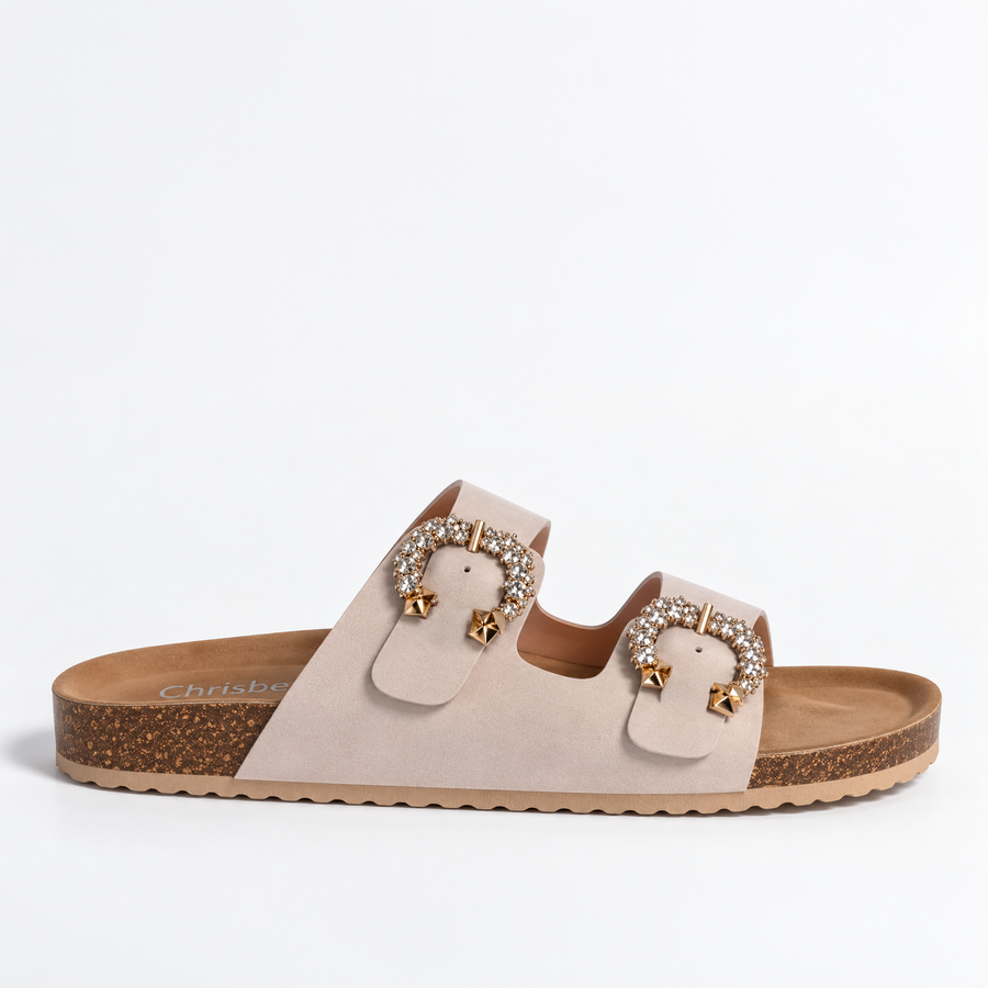 Chrisbella Crystal Slipper (Cream)