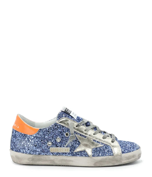 Golden Goose Baskets Superstar Cuir Glitter Violet Orange