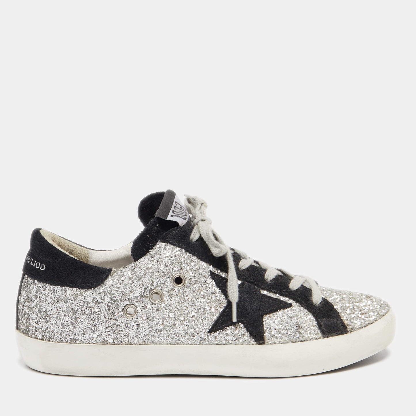 Golden Goose Silver Glitter Leather Superstar