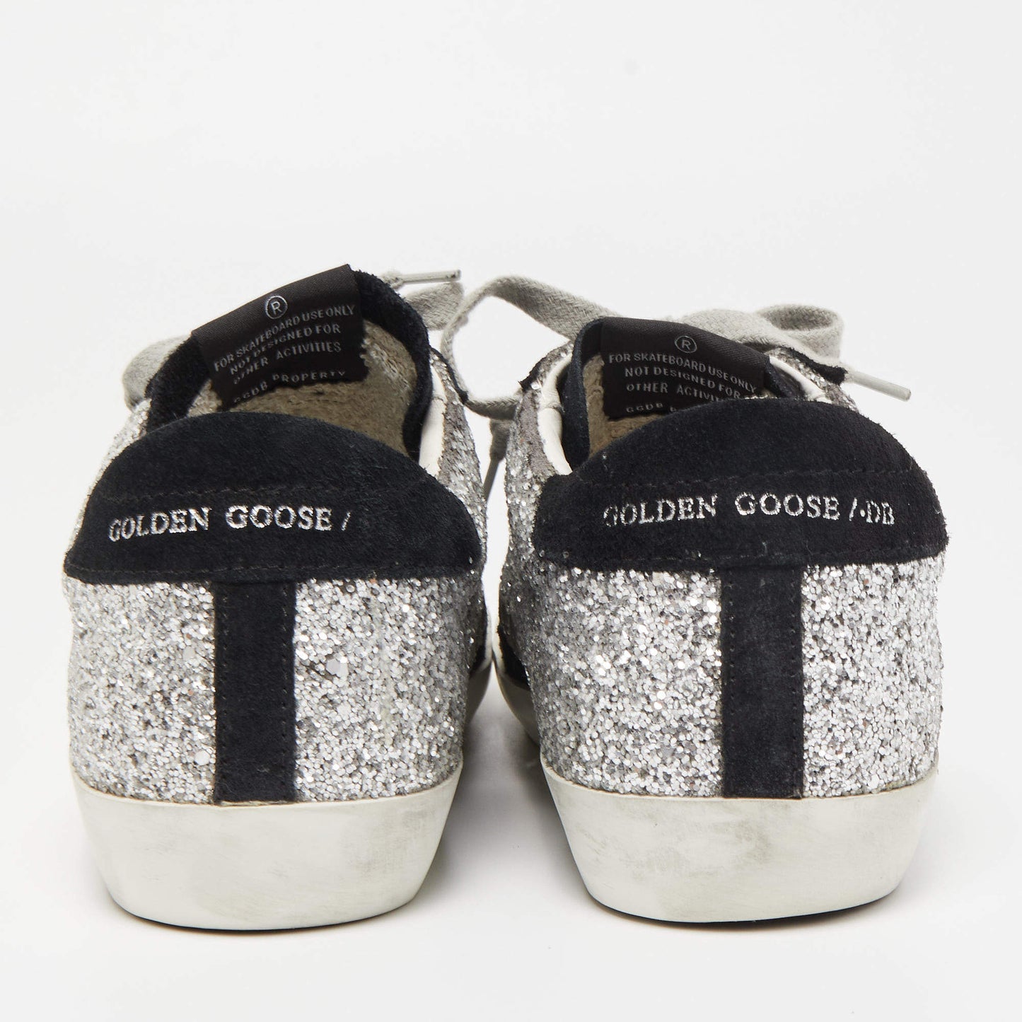 Golden Goose Silver Glitter Leather Superstar