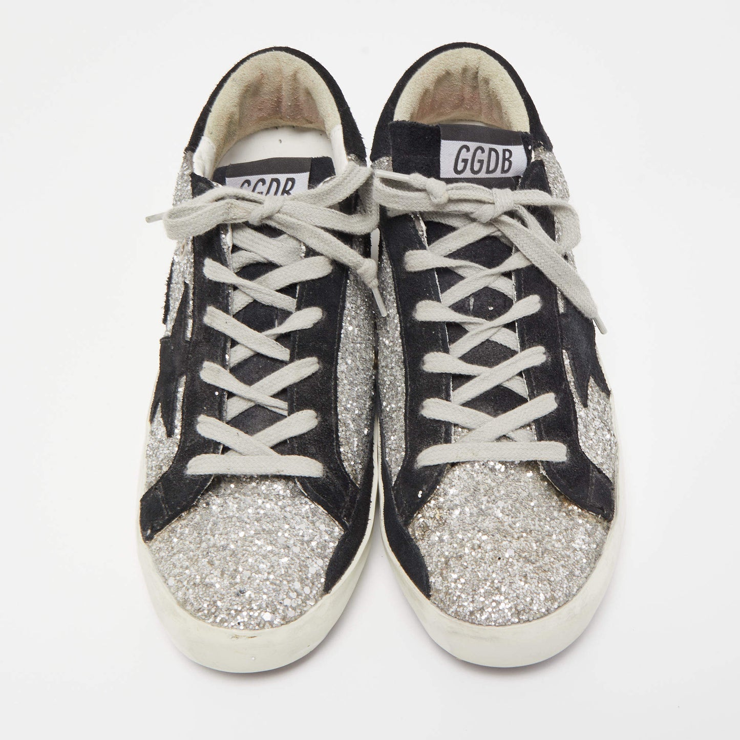 Golden Goose Silver Glitter Leather Superstar